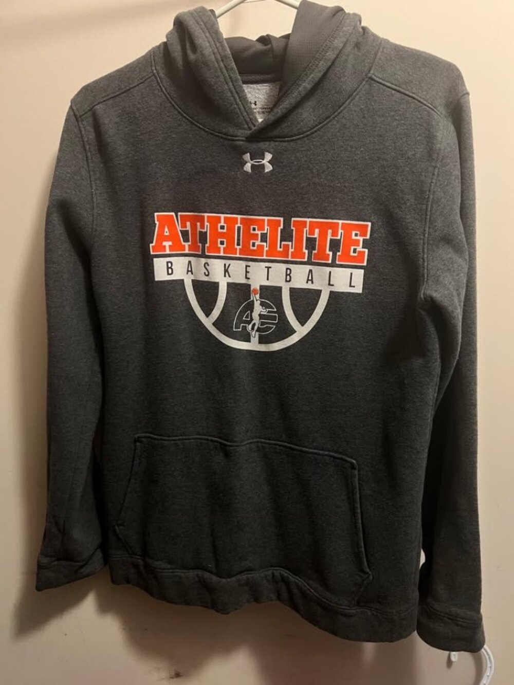 Under Armour Youth XL Hoodie Boys ColdGear Basketball Pullover Charcoal Grey